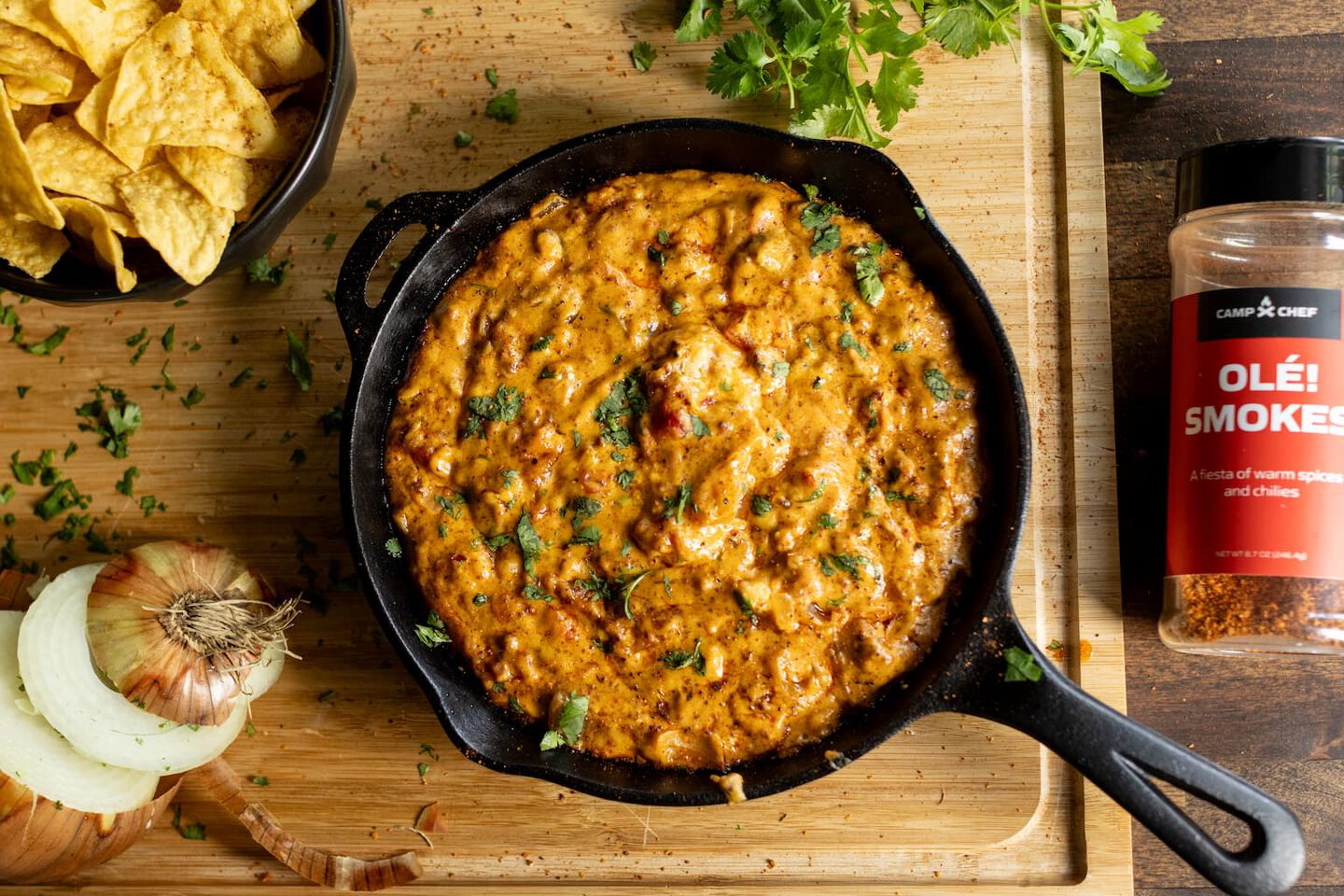 Smoked queso dip